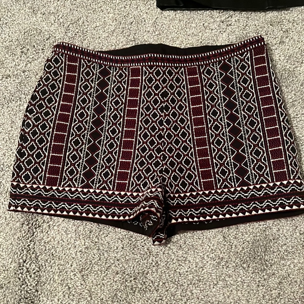Black and maroon high waisted shorts size small
